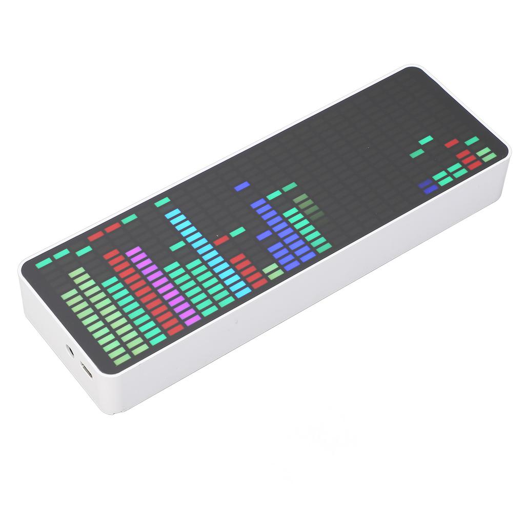 Светодиодный музыкальный спектральный дисплей RGB, цветной 1624-сегментный ритм, уровень света, датчик голоса, часы, 384 светодиода