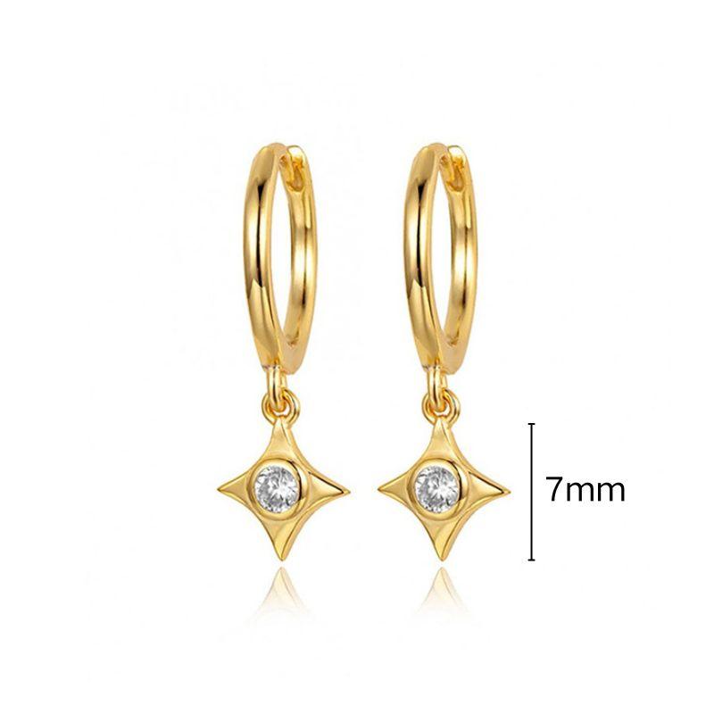 925 Silver Needle Vintage Geometric Pendant Earrings Round/Square/Shell Earrings for Women Fashion Jewelry Pendientes