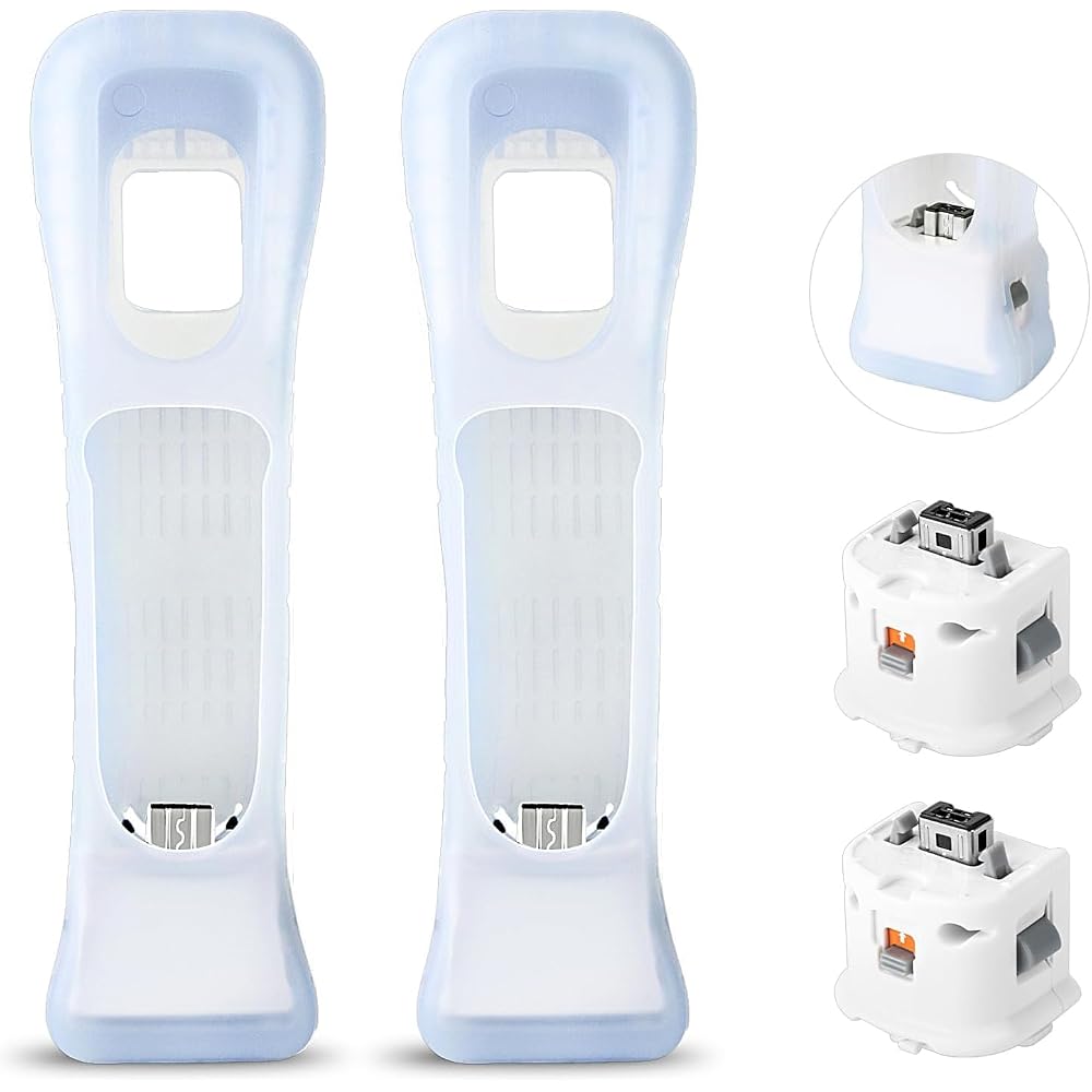 Набор из 2 адаптеров Wii Motion Plus Силиконовый чехол для пульта Wii Пульт Wii Куртка для пульта Wii Wii A...