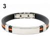 Twinkle Trinket Men's Women's Cool Stainless Steel Rubber Wristband Bangle Clasp Cuff Bracelet