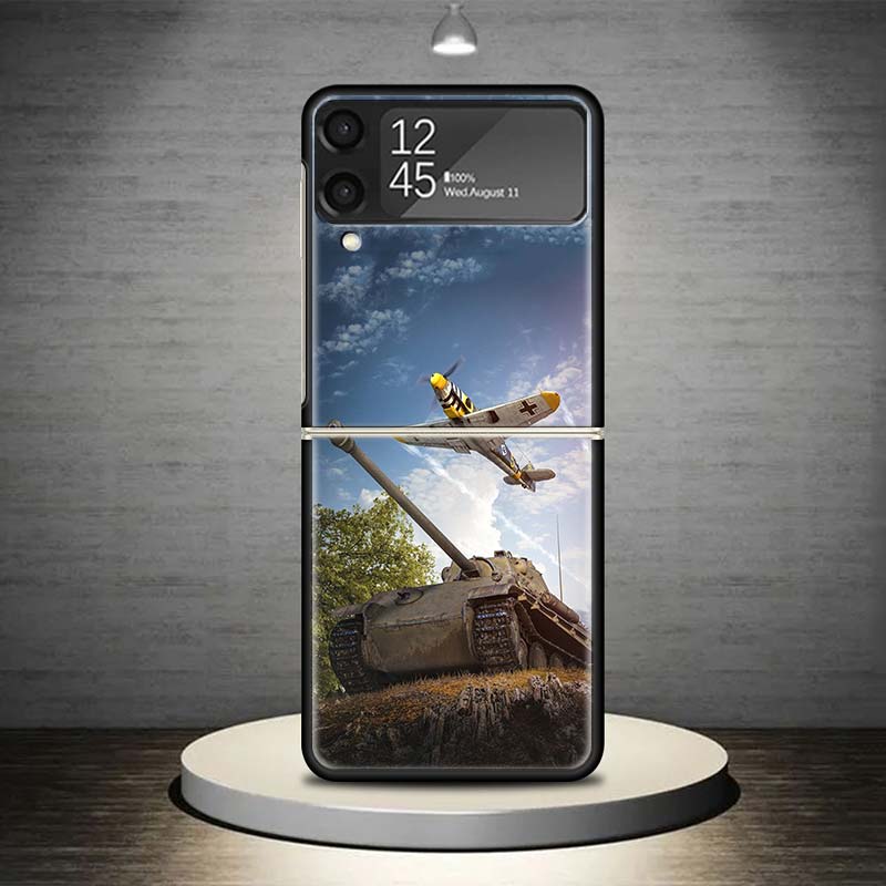 World of Tanks Phone Case For Samsung Galaxy Z Flip 7 6 5 4 3 5G Shockproof Cover Z Flip7 Flip6 ZFlip5 Flip3 Flip4 Luxury Shell