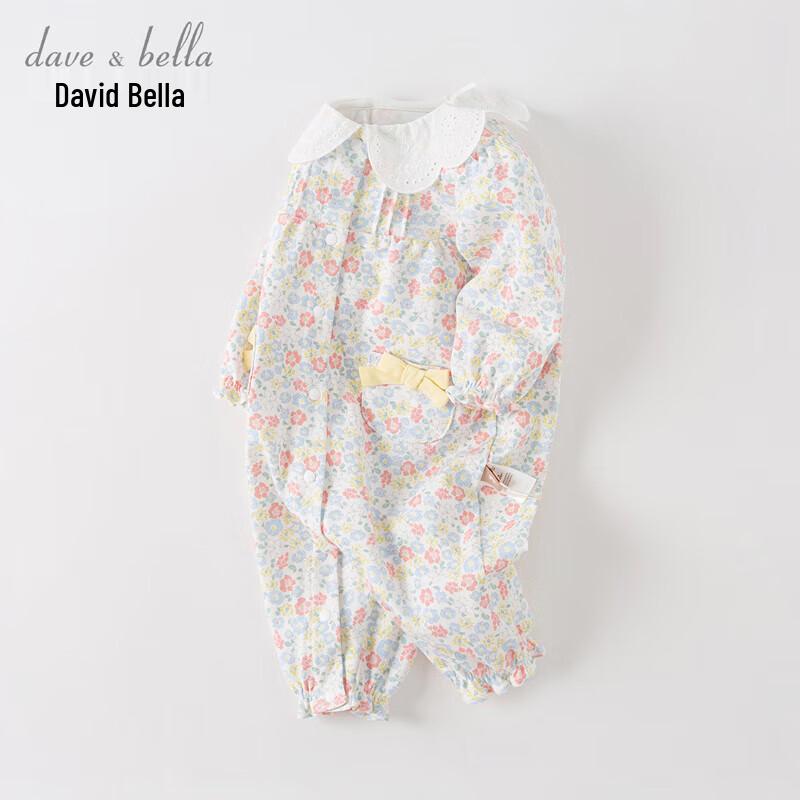 David Bella Baby Girl Floral Print Long-Sleeve Romper