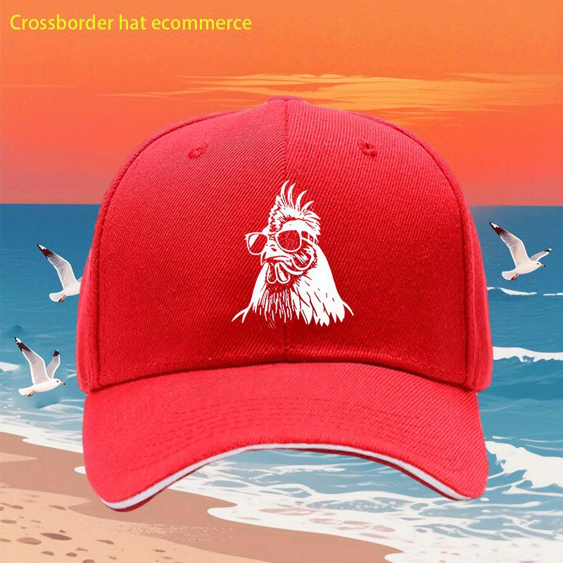 Cool Chicken With Sunglasses Baseball Cap Funny Summer Beach Trucker Hat Adjustable Unisex
