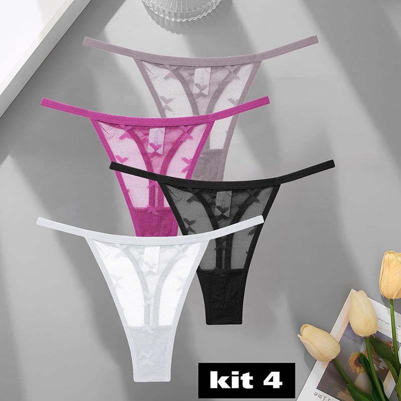 Комплект из 7 кружевных трусиков-стрингов, женские трусики-стринги с цветочным принтом, S-XL, женское нижнее белье для девочек, прозрачное нижнее белье