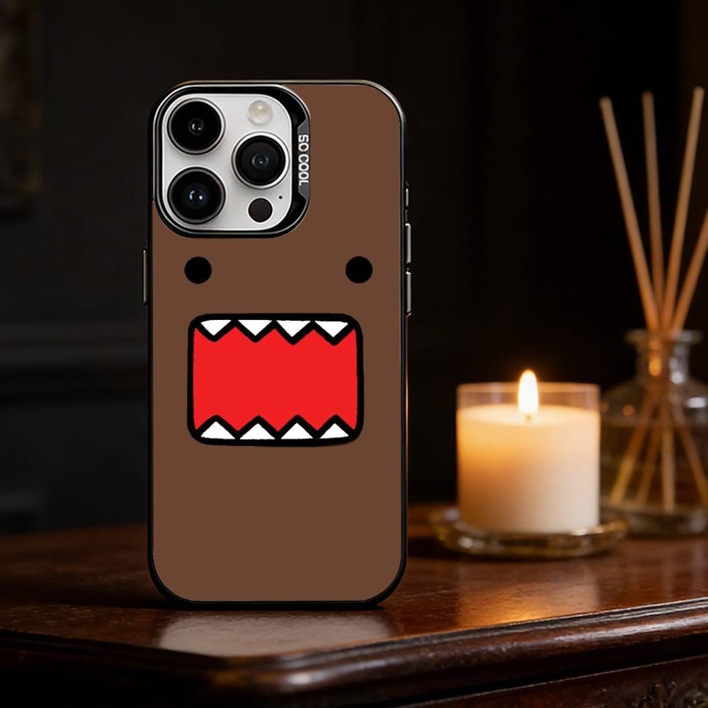 Милый Чехол для Телефона Domo-kun Чехол для Телефона Для iPhone 17 16 15 14 13 12 11 Pro Max Plus Серебристый Матовый Черный Чехол