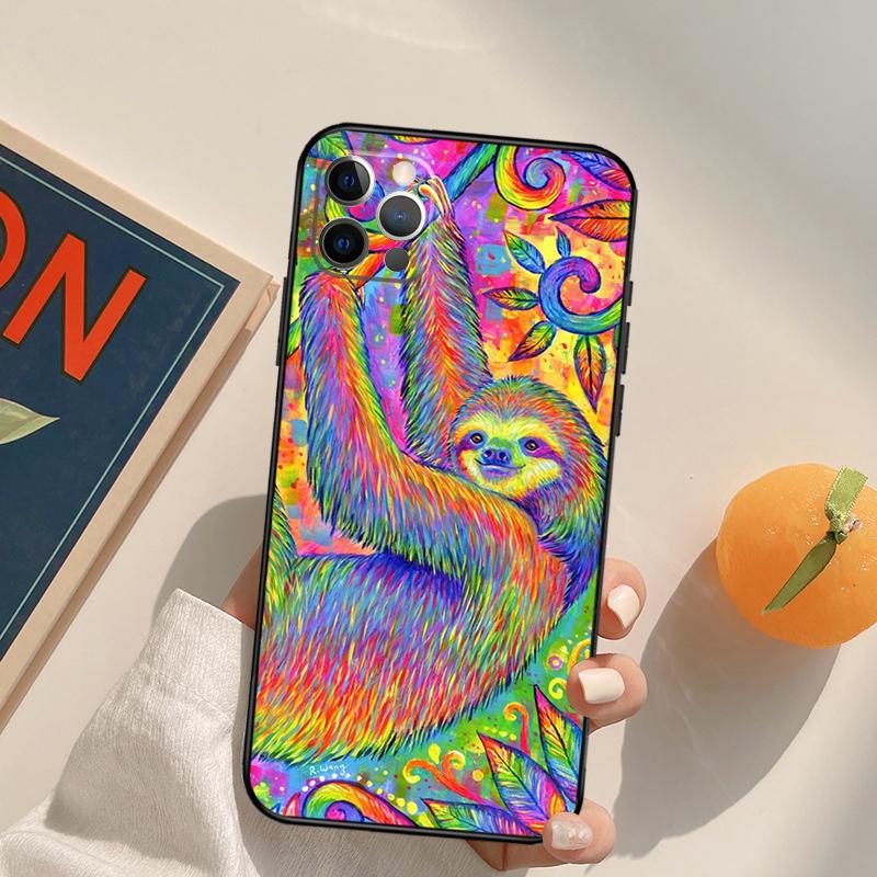 Чехол-футляр Ленивец Для iPhone 16 Pro Max 14 11 12 13 15 Pro Max Mini XR 16e 15 16 Plus Чехол для телефона