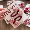 2 шт./компл., красные корейские модные детские заколки для волос для девочек, милые заколки-банты в горошек для детей, аксессуары для волос Hedawear