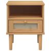 Nightstand SENJA Rattan Look Brown 40x35x48 cm Solid Pine Wood