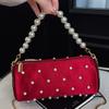 Korean Version Niche Pearl Handbag Women's 2025 Autumn New Shoulder Underarm Bag Lady Fashion Pillow Bag Women