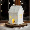 Светящийся Рождественский Домик Белый Пейзажный Декор со Светодиодной Подсветкой Рождественское Украшение Деревянная Статуэтка Домика для Украшения Гостиной