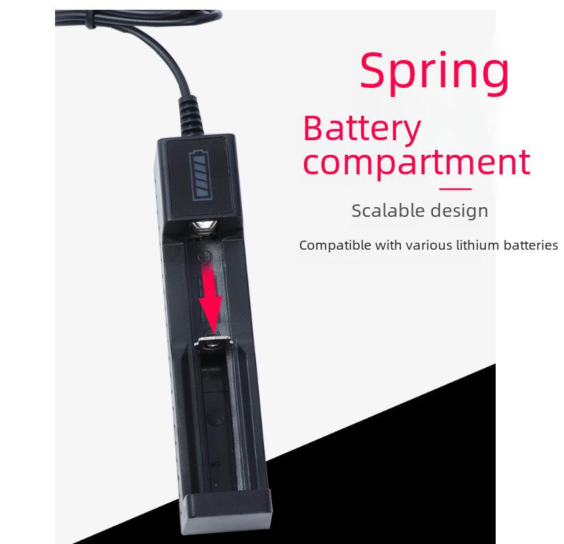 USB Single-Slot Battery Charger for 18650, 16340, 14500, 26650, 18500, 3.7V