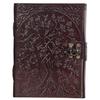 Handmade Leather Diary Embossed with Star, Journey & Double Wolf Diary with Antique Lock for Artist Sketchbook, Scrapbook, Drawing, Writing Etc