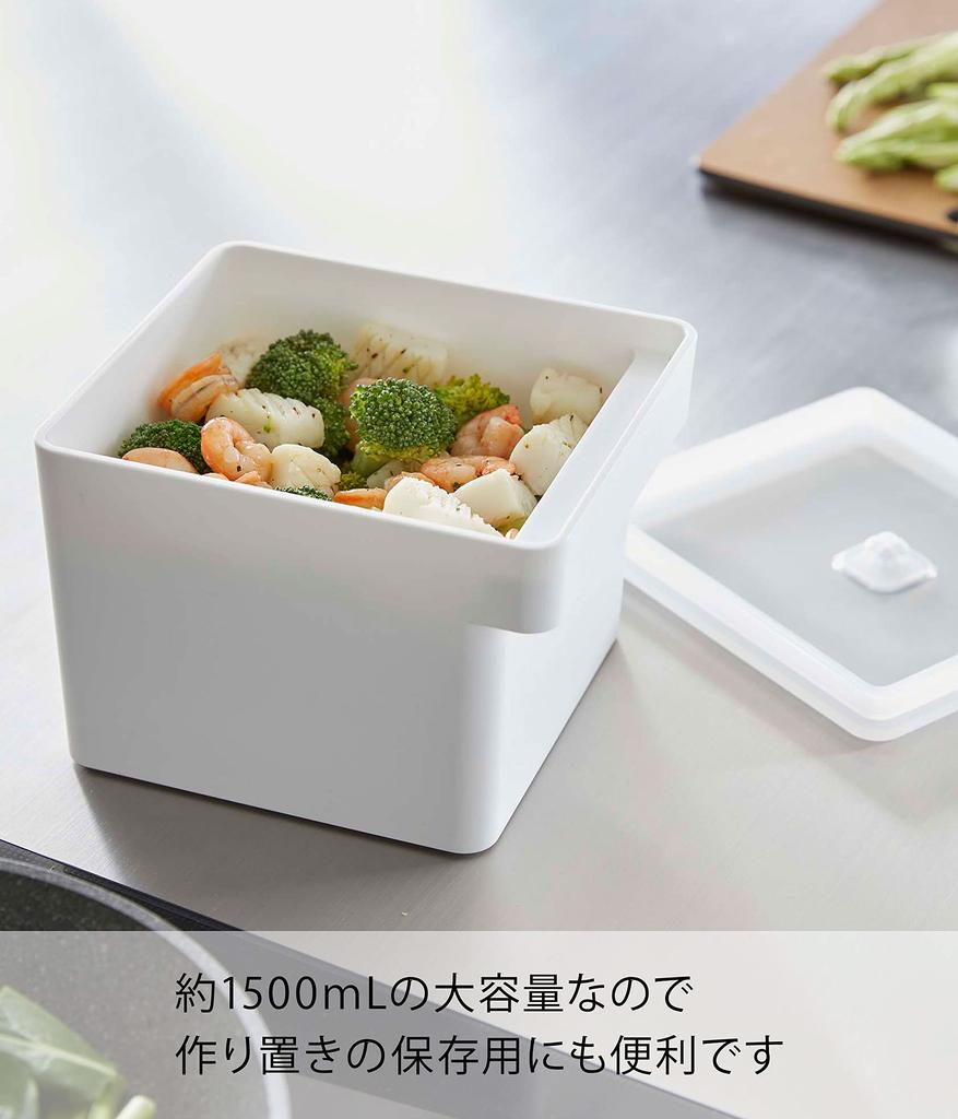 Упаковка для хранения мисо Yamazaki Jitsugyo с герметичной башней для пищевых продуктов xx с пузырьками 7737 (Ямадзаки) ручка, контейнер, белый, прибл.. Ш13,6 Г15,1 В11см,