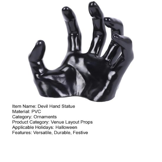 Статуя Руки Демона Хэллоуин Черные Руки Демона Скульптура Настенная Жуткий Дьявол Ручной Орнамент Праздничные Атрибуты