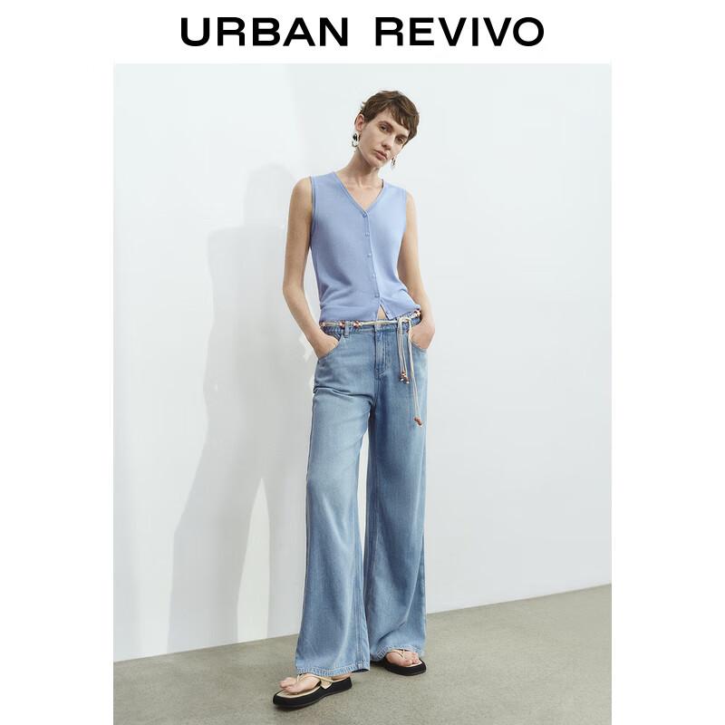 UR 2025 Весенний женский простой вязаный кардиган без рукавов с V-образным вырезом