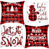 New Christmas Letter Santa Christmas Tree Snowman Print Pillow Home Sofa Cushion Cover