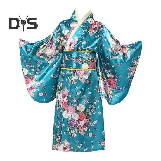 1 комплект японского кимоно с ярким принтом вишни, легко носить, косплей, школьное кимоно для выступлений для девочек