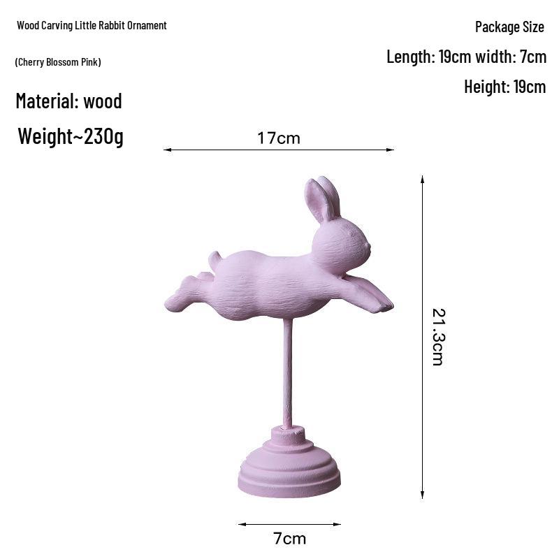 Nordic Wooden Rabbit Figurine - Home Décor for Wine & TV Cabinets, Entryway Gift