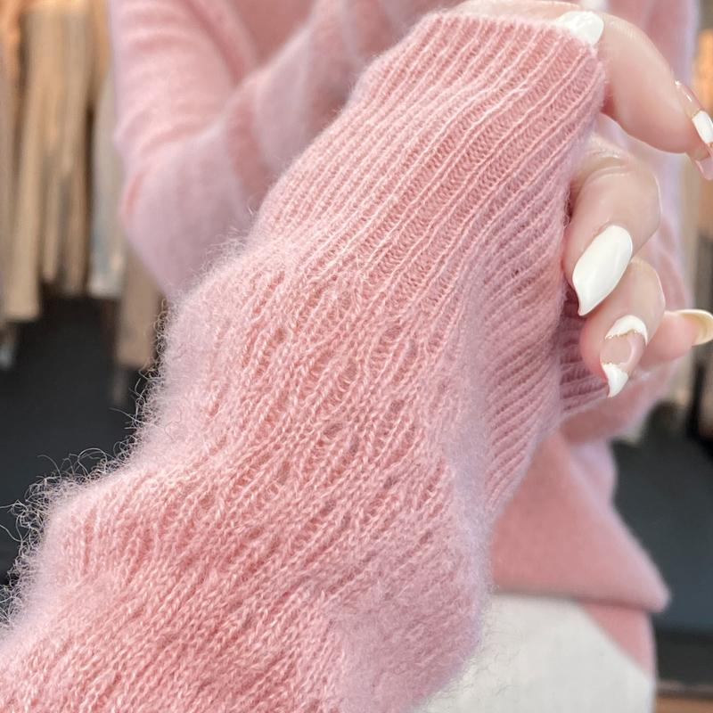 Женский свитер с высоким воротником, кашемир Цинхэ, 30% кашемир, 70% шерсть, зимний вязаный пуловер, осенний свитер, кашемировый свитер