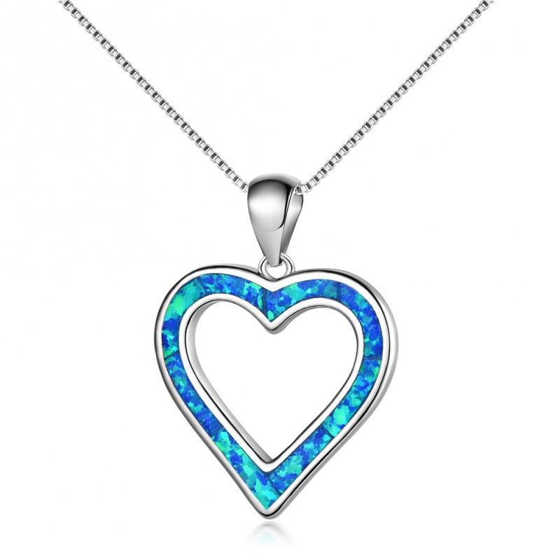 Blue Opal Pendant Tide Creative Sweater Chain Collarbone Chain Necklace