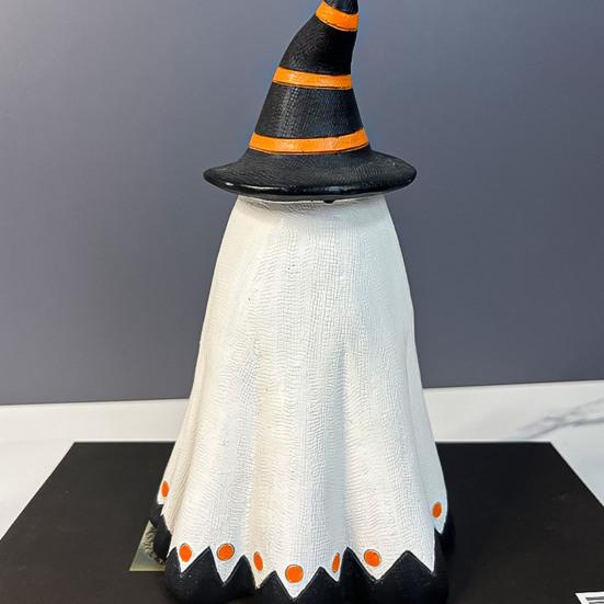 Хэллоуин Статуэтка Привидения Маленькое Белое Привидение с Тыквой Милая Фигурка Привидения из Смолы Настольное Украшение для Внутреннего/Наружного Хэллоуинского Декора