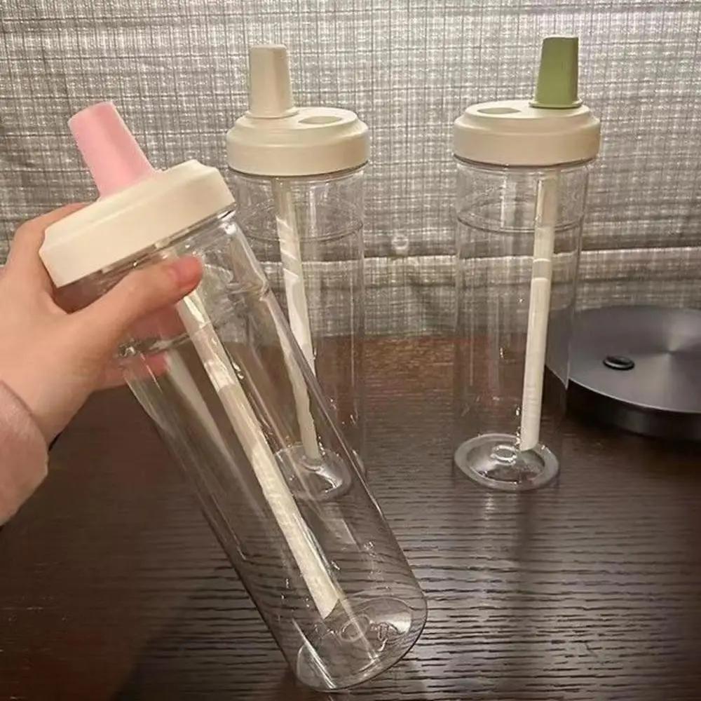 500/850 мл Пластиковые Портативные Чашки Для Пузыристого Чая Прозрачная Простая Бутылка Для Воды Дорожная Трубочка Чашка Для Сока Молока Кофе Напиток Чашка