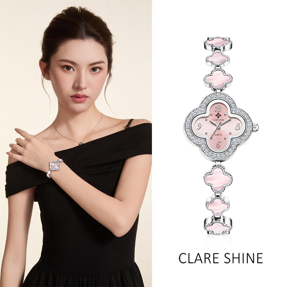 CLARE SHINE 7702 Lucky series Xiaomeiman four-leaf clover quartz women's watch with inlaid movement
