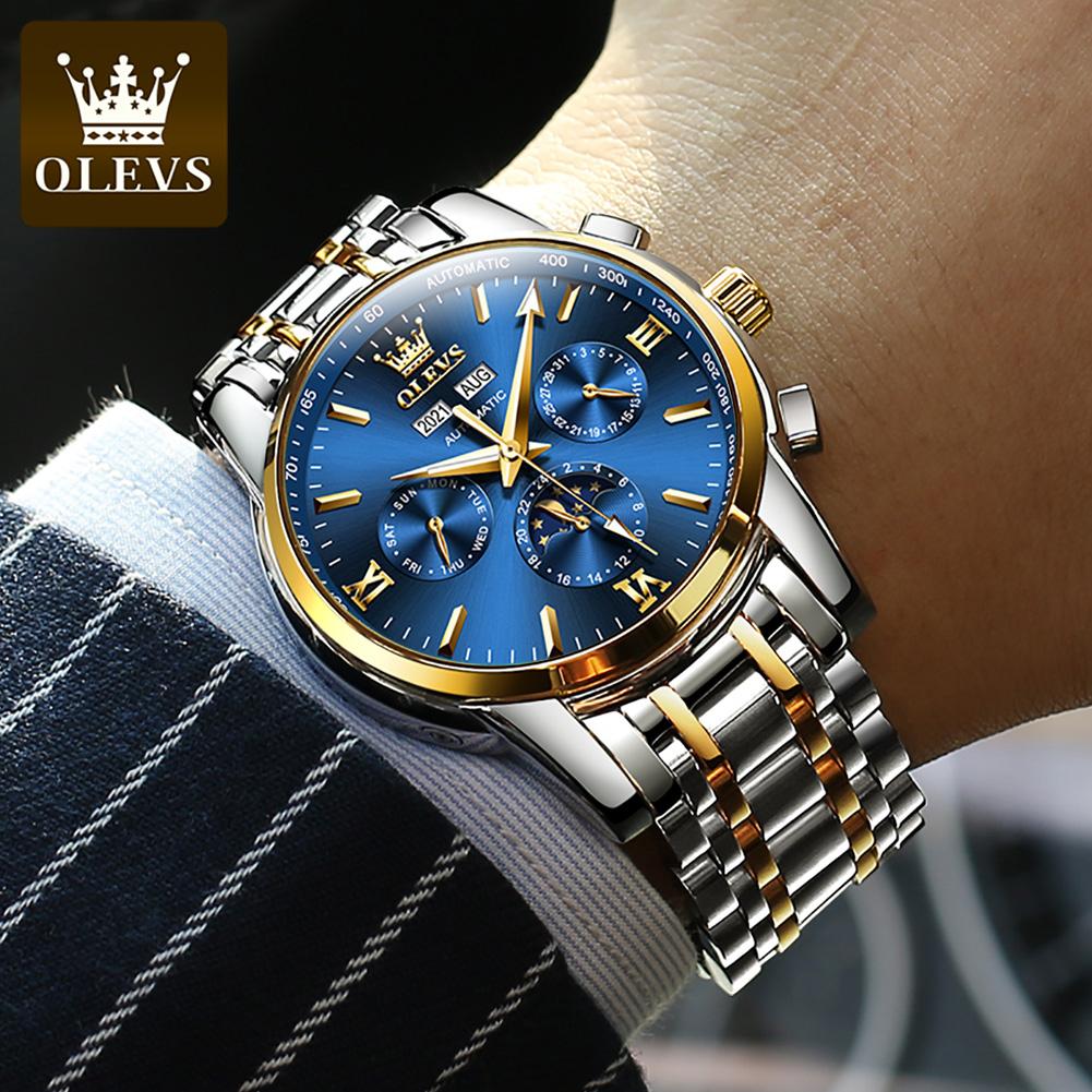 OLEVS 6633 с подарочной коробкой Роскошные автоматические механические часы Водонепроницаемые мужские часы