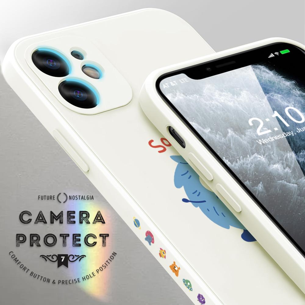 Чехол для телефона с мультяшным красочным узором, квадратный, жидкий, силикон, TPU, полное покрытие, противоударный, защитный чехол для камеры Huawei Honor Vivo