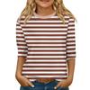 Children's 3/4 Sleeve Tops Casual  Print T Shirt Round Neck Pullover Blouse