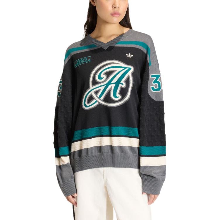 Adidas Originals letter V-neck knitwear KS6459