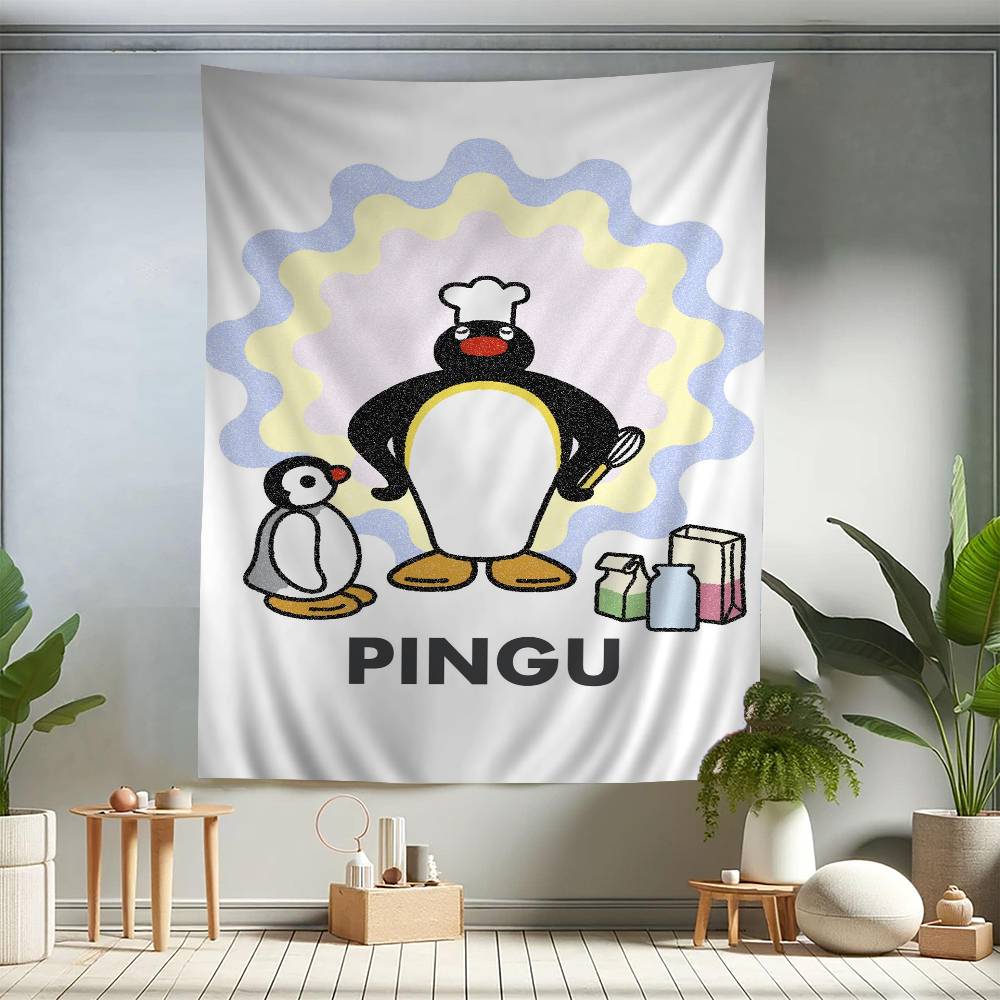 Cartoon Cute PPingu Penguin Colorful Tapestry Wall Hanging Bohemian Wall Tapestries Mandala Wall Hanging Sheets