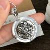 Серебряный кулон S925 с перламутром, жакирамом, круглый, винтажный
