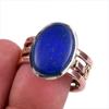 Кольцо из двухцветного серебра 925 пробы с натуральным лазуритом S.9 E2K00