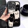 Защитный чехол для iPhone 15/16/17 с блоками цвета, кошкой, небесным глазом и черной канавкой