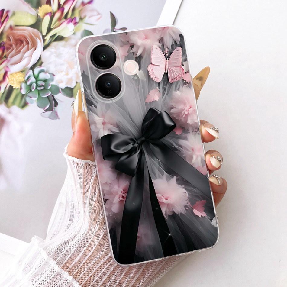 For Vivo V60 Lite 4G 5G Cute Flower Butterfly Cat Painted Case For Vivo V60 V60lite V2530 V2511 Soft Silicone TPU Phone Cases