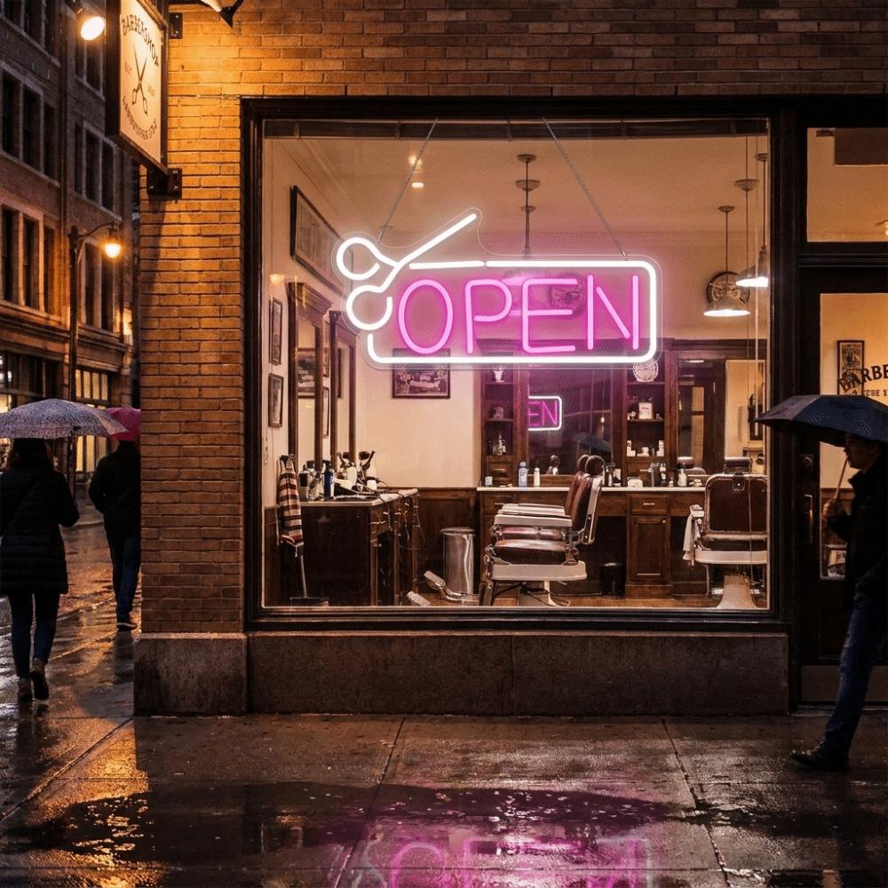 Soft Silicone Light Strip Open Neon Sign Adjustable Brightness Business Store Sign Salon Decor