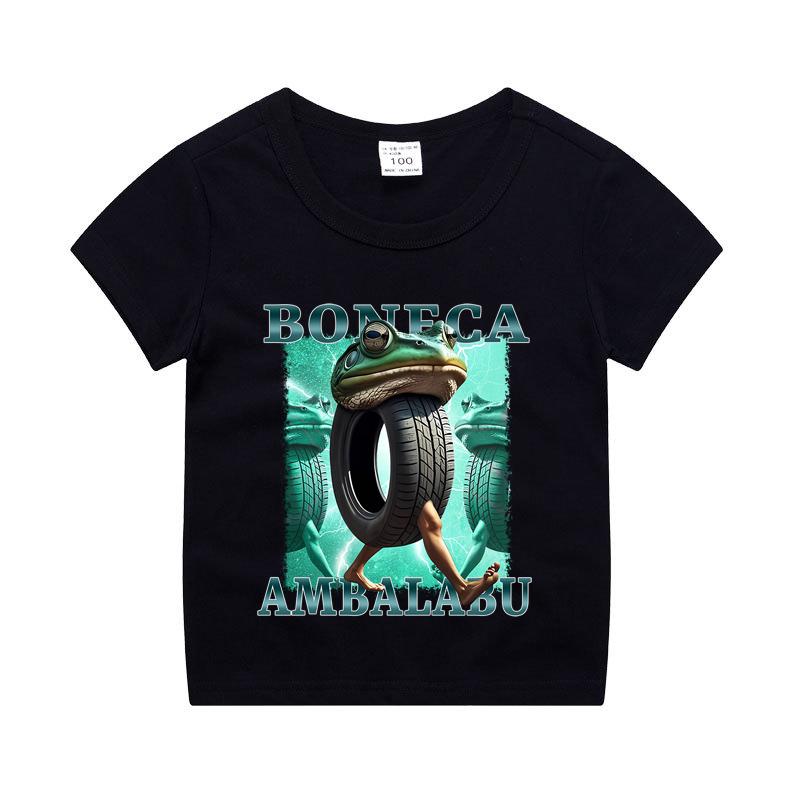 Итальянский Маразм Мальчик Девочка Хлопковая футболка Тунг Тунг Тунг Сахур Детская Летняя Одежда Смешной Мем Детские Топы с Коротким Рукавом Унисекс