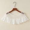 Pure Color Lace Shawl Lace Fake Collar Cape Cross Cloak Hollow Out Shawl  Spring Autumn