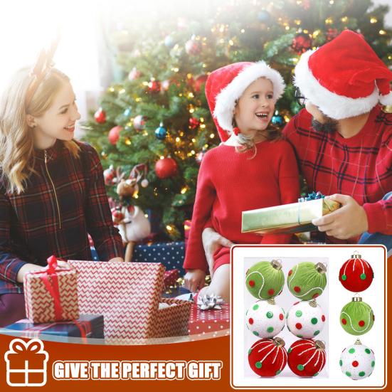 Плюшевые рождественские шары с петелькой Сезонные подвесные украшения Элегантная рождественская елка