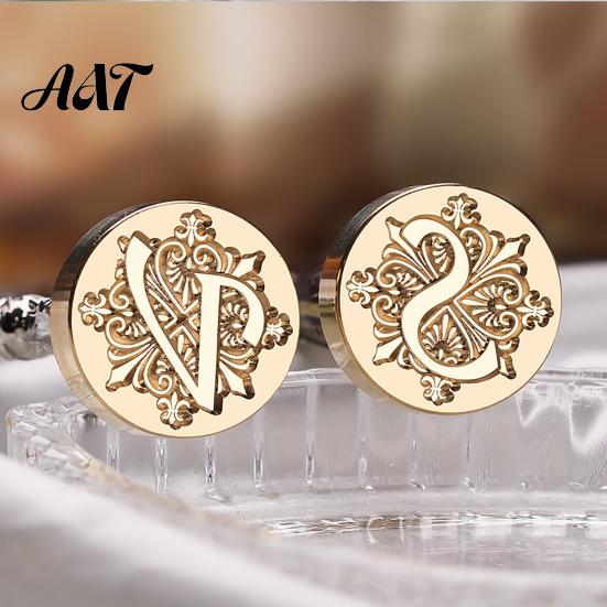 Wax Seal Stamp Head Iris A-Z Initial Alphabet Head, Brass Engraved Stationery Sealing for Wedding Invitations Envelopes Journal Gift Packaging