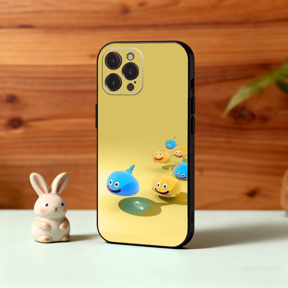 1PC Cute Bouncy D-Dragon S-slimes Phone Case For iPhone17,16,15,14,13,12Plus,Pro Max,XS,5G Soft Silicone Black Cover