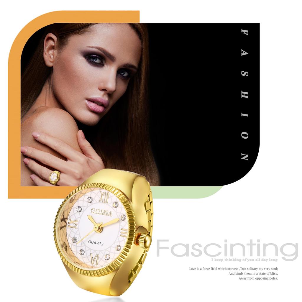 Ring Ring Watch Roman Analog Free Stainless Steel Ring Watch Simple Stylish Quartz Watch Gold Silver Fashion Accessory Birthday Christmas Day Present