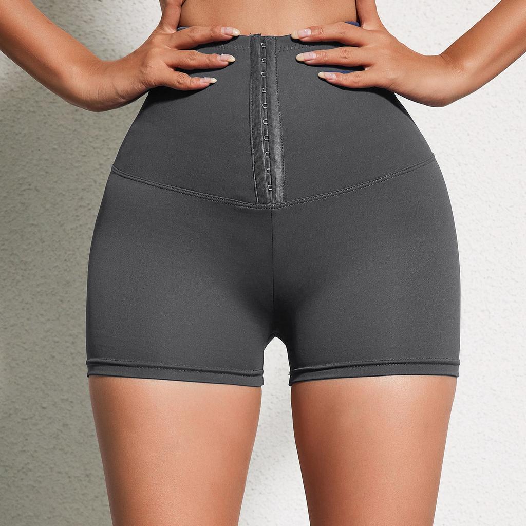 Женские шорты три четверти с завязками на талии и пуговицами, сексуальные колготки для фитнеса с подтяжкой ягодиц, велосипедные шорты для спортзала