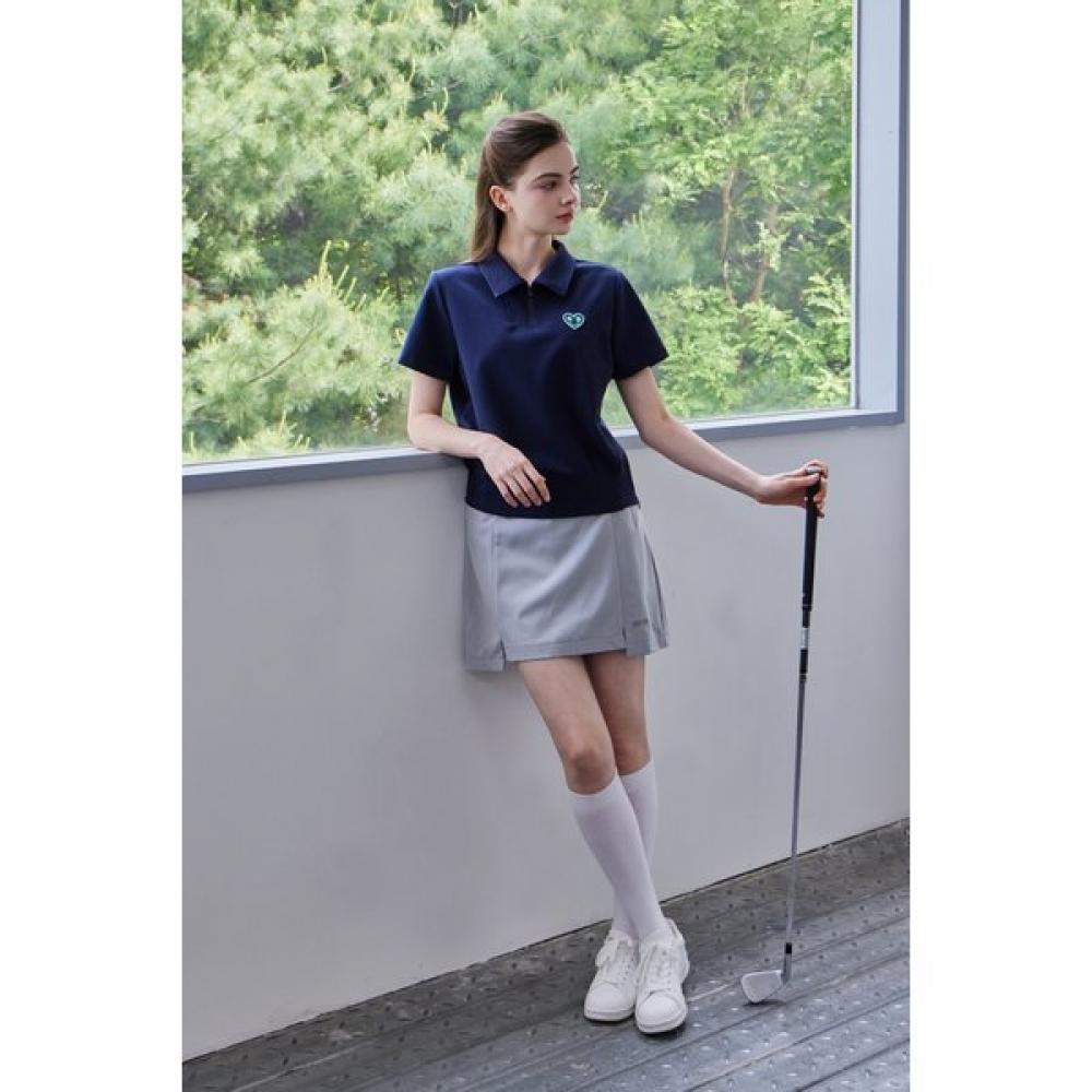 Goxo Gray Back Pleats Slit Skirt