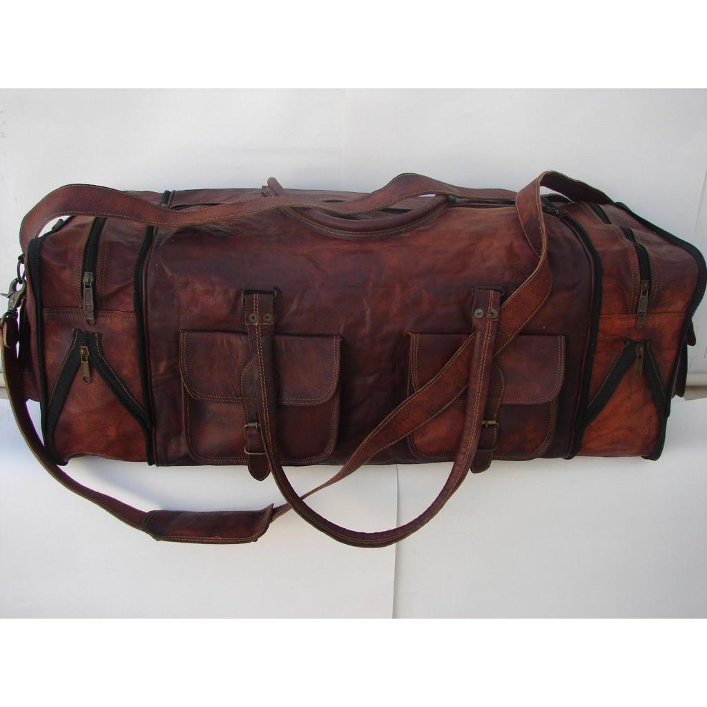 Кожаная дорожная сумка Duffel Weekender Большая дорожная сумка для спортзала Ночная ручная кладь