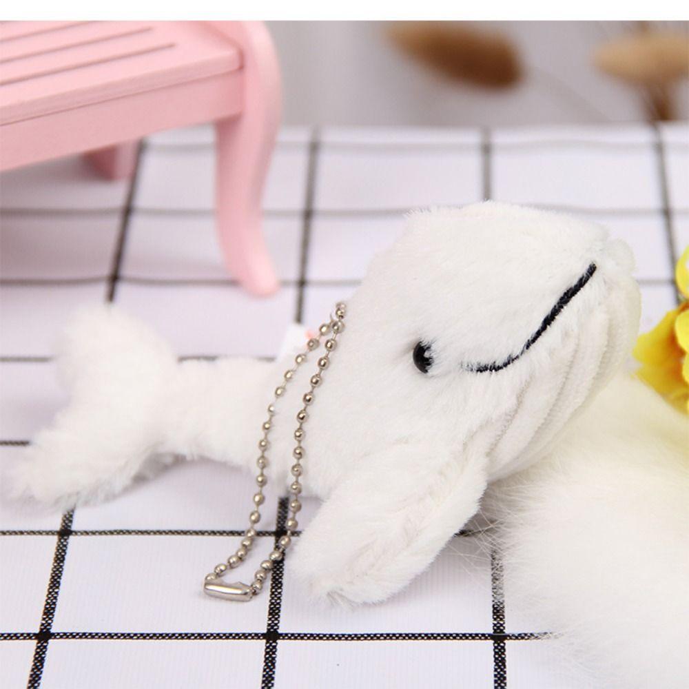 Cute Cetacean Pendant Cartoon Marine Organism Keyring Lovely Plush Stuffed Whale Keychain  Gift