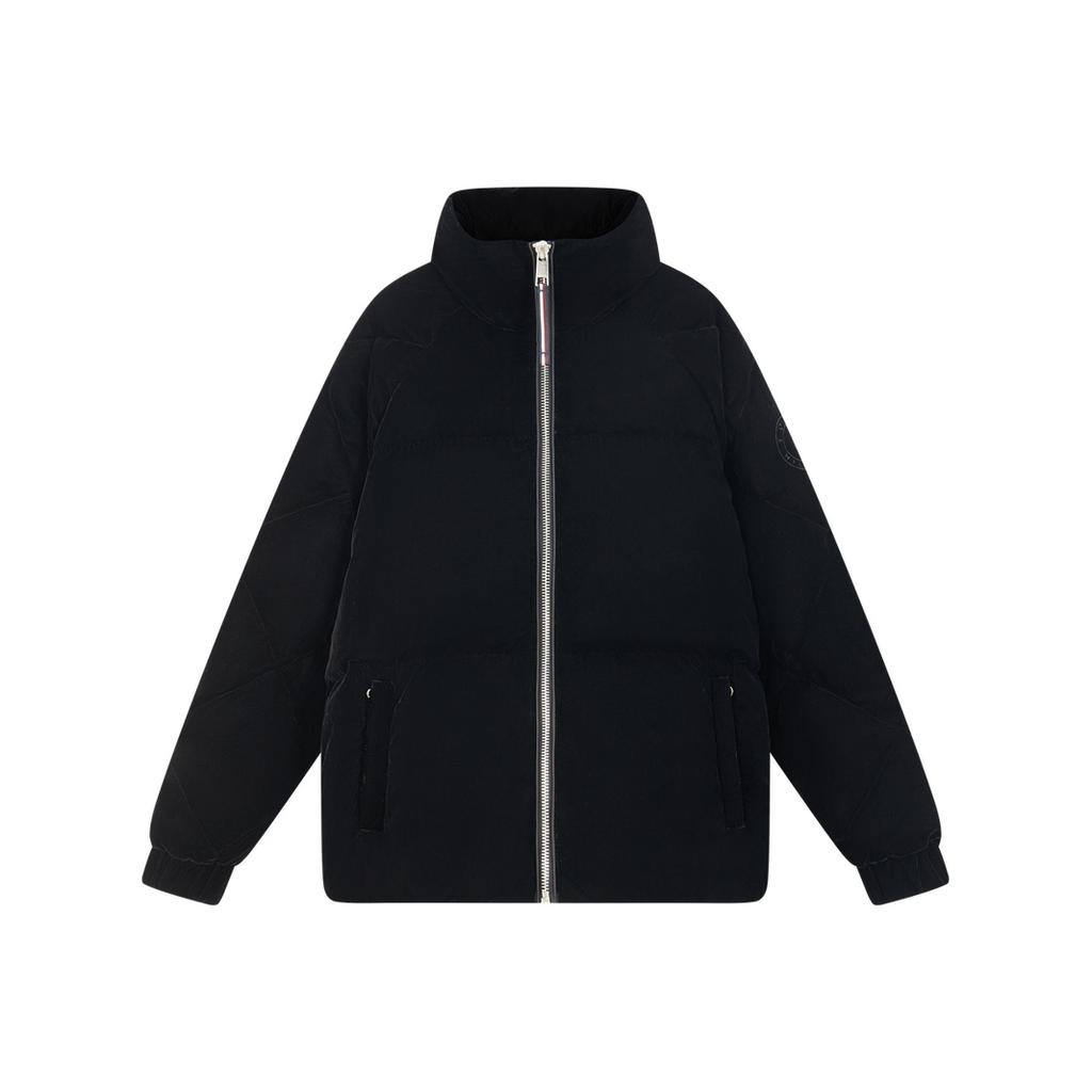 Tommy Hilfiger Casual Elegant Commuter Velvet Texture Round Logo Embroidered Stand Collar Down Jacket Women outerwear XW0XW03287