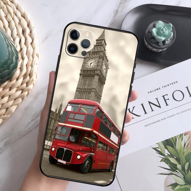 Лондонский Красный Автобус Биг Бен Чехол для Телефона Для iPhone 16 Pro 11 12 13 14 15 Pro Max Mini XS X XR 7 8 16 Plus Чехол Coque