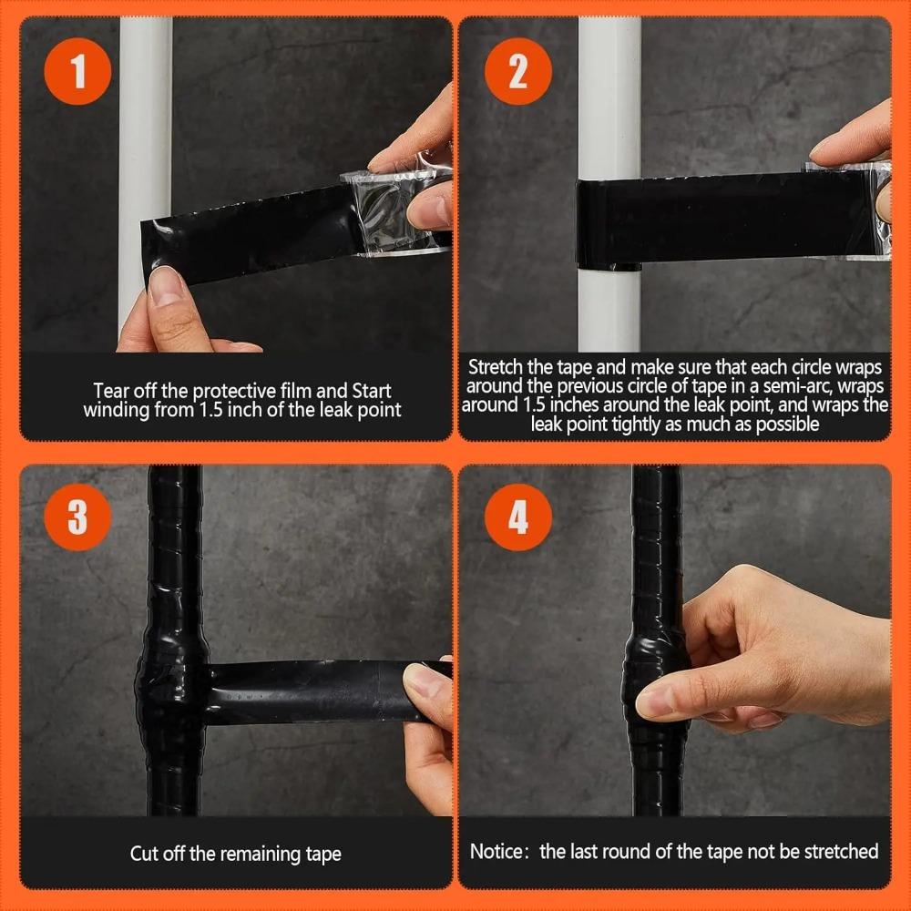 1 Roll Waterproof Self-Fusing Silicone Tape for Pipe Leak Repair Highly ElasticSelf-Adhesive Waterproof Tape for Leaks